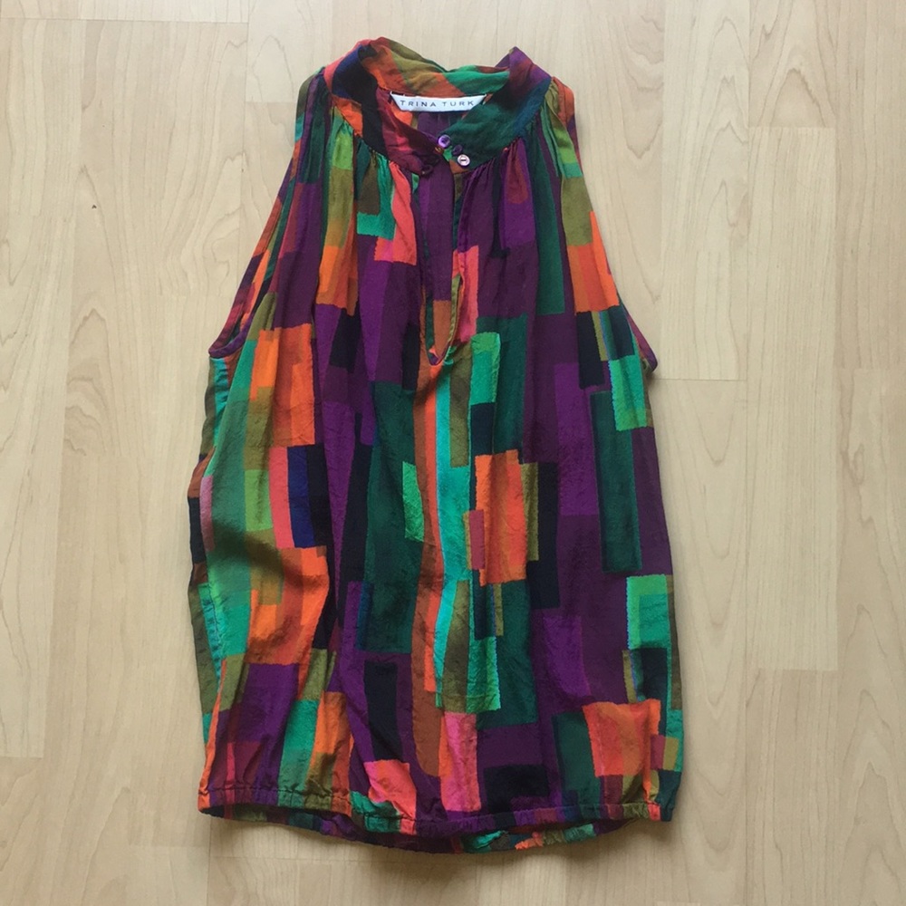 Colorful Choke Collar Top